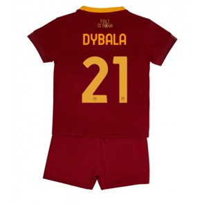 AS Roma Paulo Dybala #21 kläder Barn 2022-23 Hemmatröja Kortärmad (+ korta byxor)